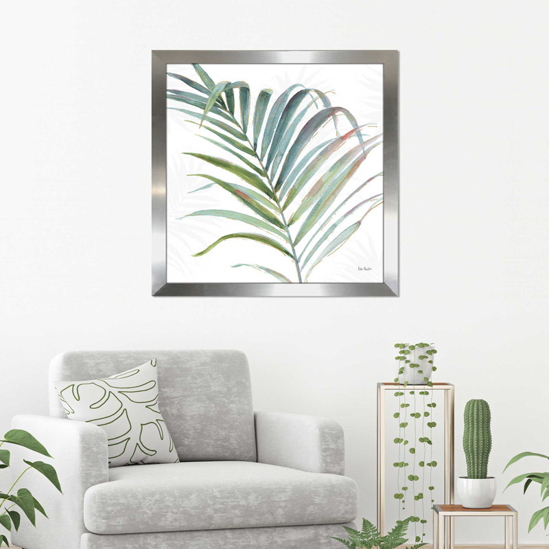 " Tropical Blush V ", 21.5" H x 21.5" W x 0.75" D, Silver Framed