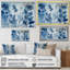" Vintage Botanical Wildflowers In Faded Blue "-471424093-471424092