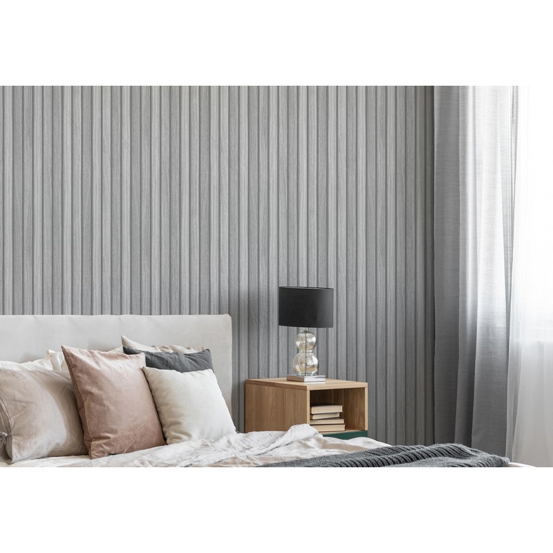 Fresco Wooden Slats Grey Wallpaper