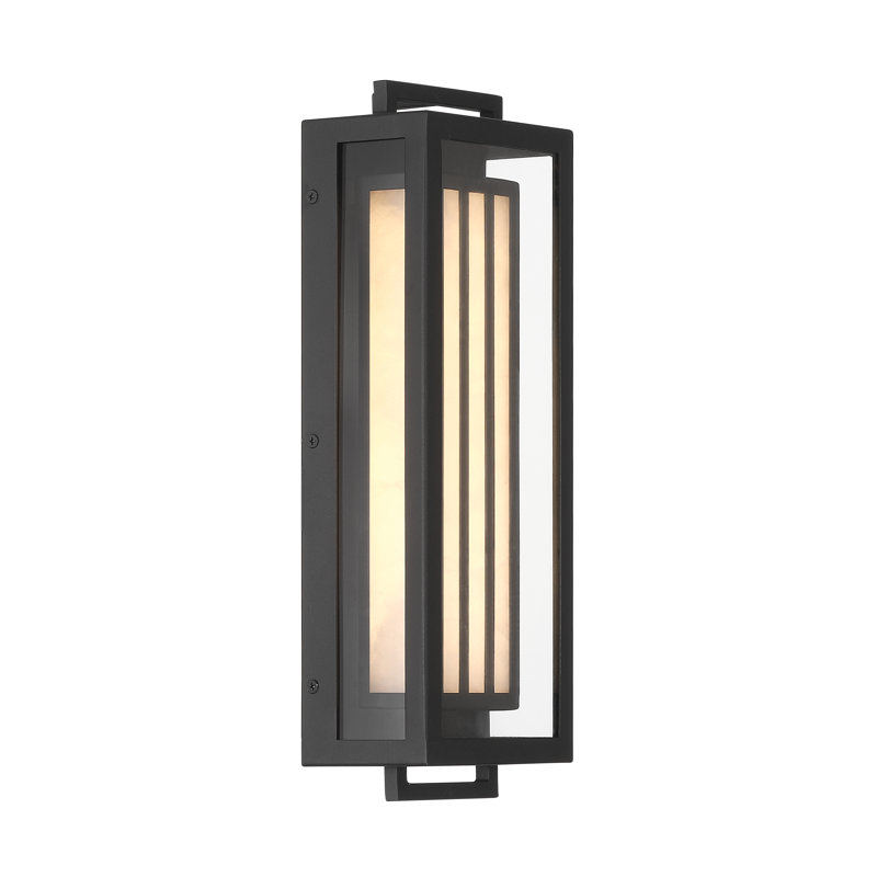 Hokku Designs Lavina - 1 Light Outdoor LED Wall Mount In Sand Coal Finish, 15, 6.77" H x 16" W x 5.75" D