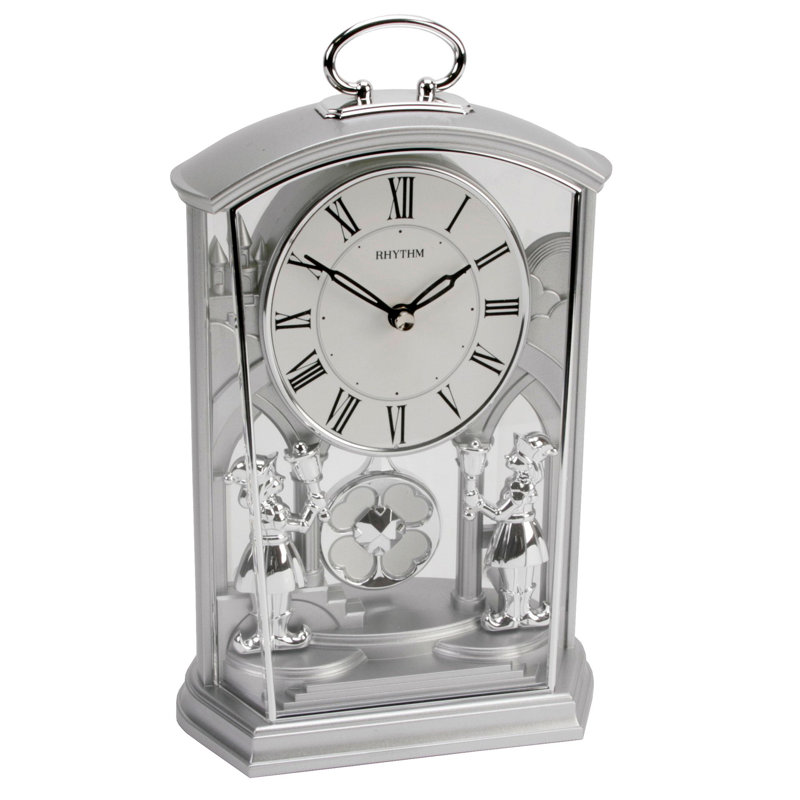 Kerrigan Roman Numerical Plastic / Acrylic Quartz Movement / Crystal Tabletop Clock Silver