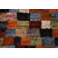Tapis bleu / brun / vert en laine noué à la main de conception unique 3 pi 11 po x 6 pi New Age
