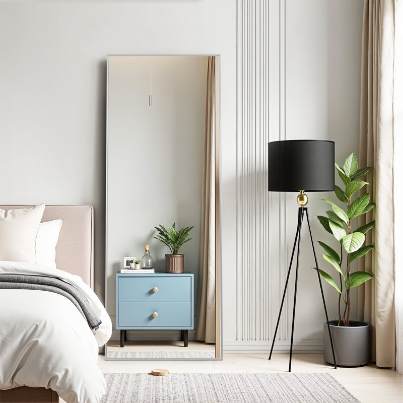 Gurganus Metal Rectangle Mirror, Silver