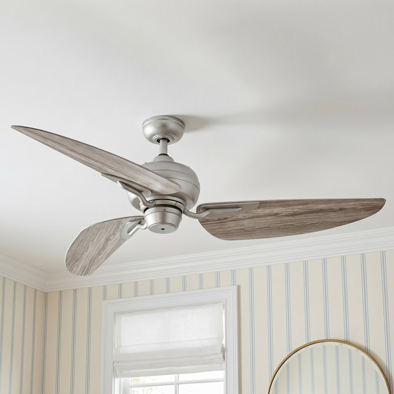 Amadora Brickhill 60" 3 - Blade Propeller Ceiling Fan with Wall Control, Brushed Nickel