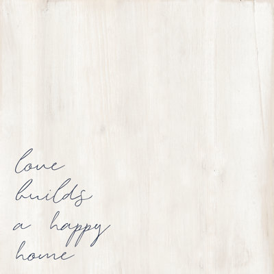 Love Builds Blue - Wrapped Canvas Print