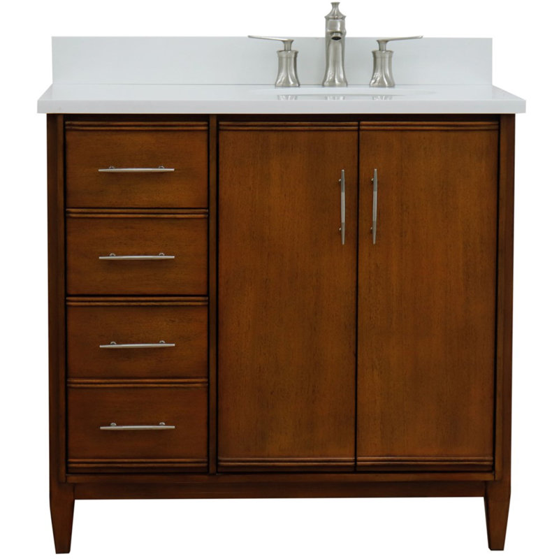 37'' Single Bathroom Vanity with Engineered Stone Top