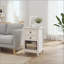 Table de chevet en rotin avec 2 tiroirs - Grande table de chevet 27 po Boho pour petits espaces et chambres à coucher
