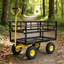 Les chariots de chariot de jardin facilitent le transport du bois de chauffage - jaune et noir