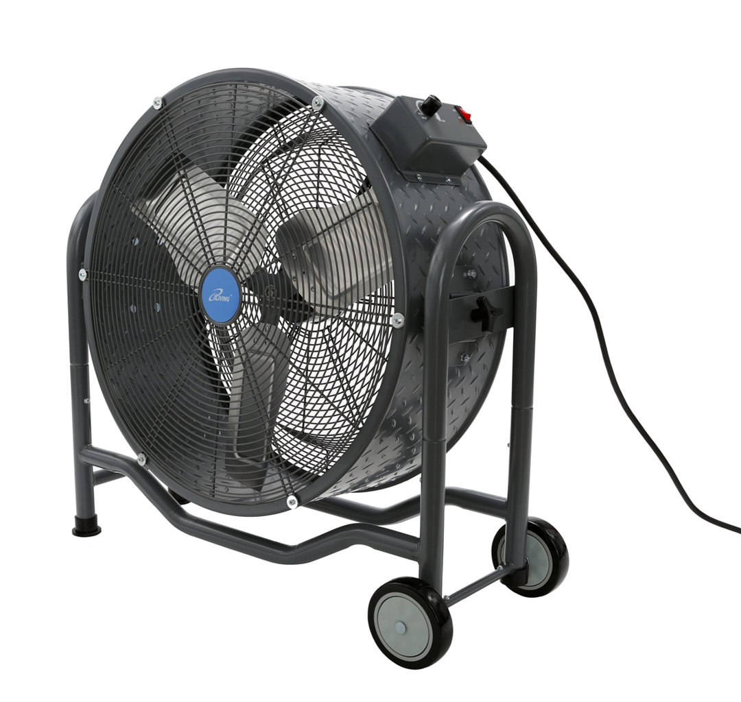iLIVING ILG8M24-70EC 24" BLDC Air Circulator High Velocity Floor Fan, 115V, 265W, Grey iLIVING