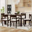 Ensemble de table de salle à manger 7 pièces avec chaises rembourrées Timberique-115684314-115684316