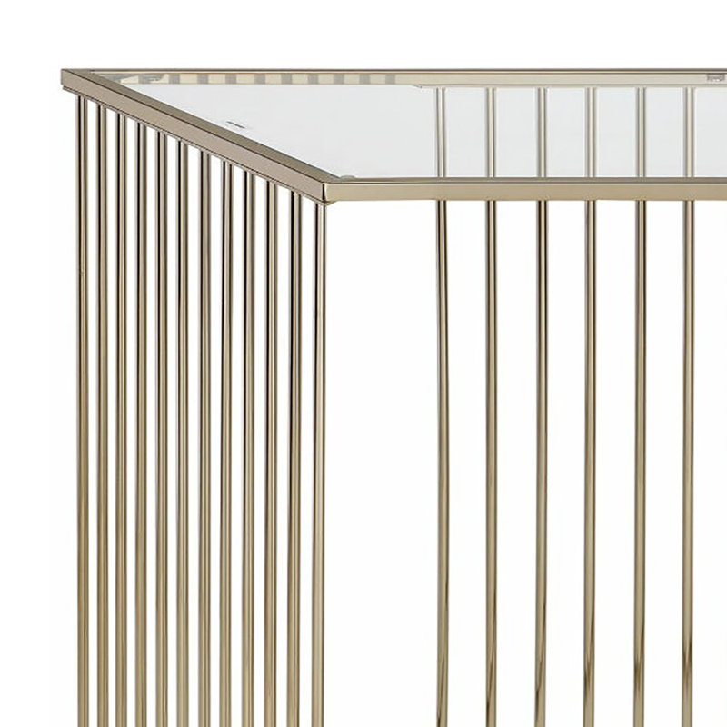 Table de canapé l 41,6 po avec plateau en verre Slenska