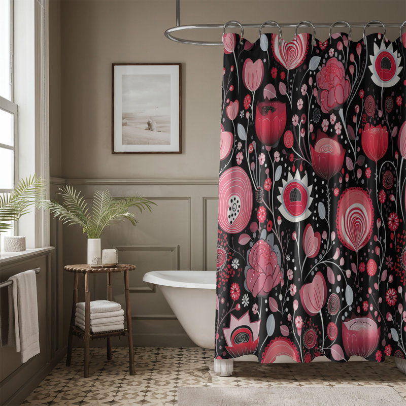 Rideau de douche 1 pièce Sweet Flow, H 74 po x l 71 po