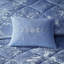 Édredon luxueux en velours bleu pervenche pour lit double / grand lit - Design et coussin décoratif lavable à la machine-118739987-118739990