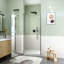 Porte de douche pivotante semi-cadrée 30 po x H 72 po avec verre trempé de 1 po d'épaisseur (6 mm)