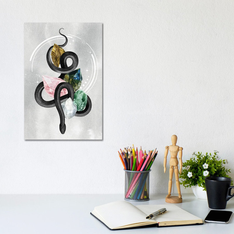 Crystalline Serpent I by Grace Popp - Wrapped Canvas Painting, 20.32 cm H x 30.48 cm W