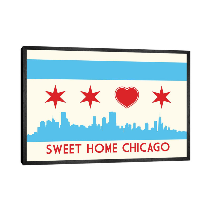 Sweet Home Chicago by Benton Park Prints - Print on Canvas, Black Framed, 101.6 cm H x 66.04 cm W
