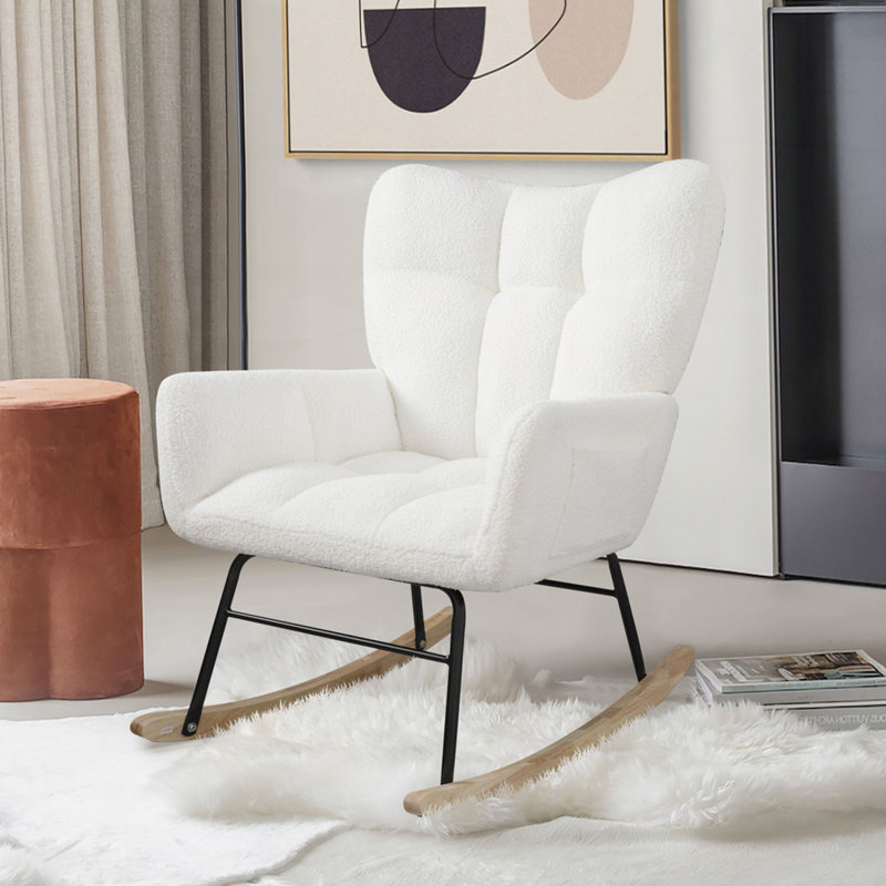 Chaise berçante moderne pour chambre de bébé, salon, chambre à coucher, Blanc