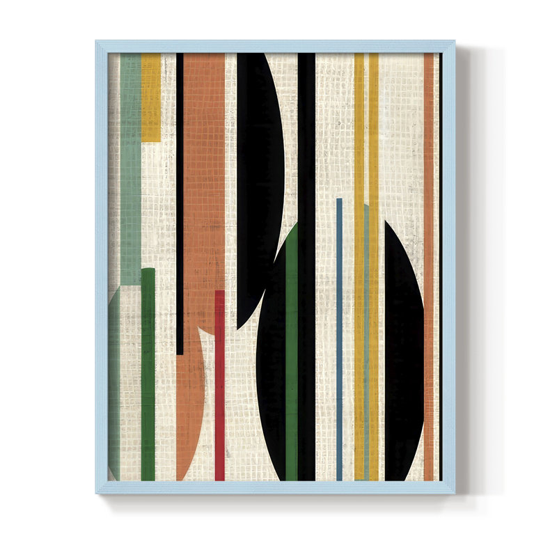 Spontaneous Order II Framed Print - Solid Wood, 30" H x 24" W, Blue Framed