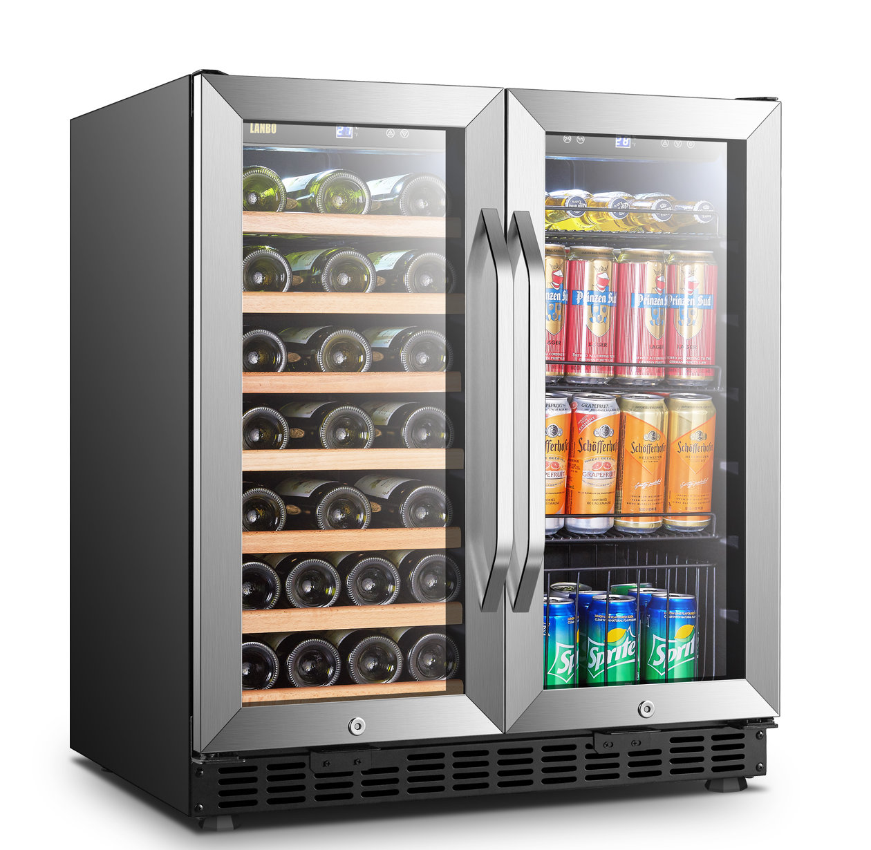 30" 31 Bottle and 76 Can Dual Zone Freestanding Wine and Beverage Refrigerator | Fridge.com