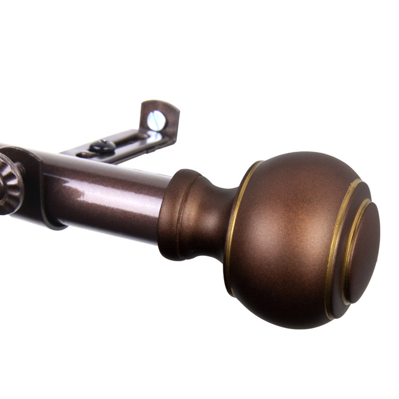 Tringle à rideaux 3/4 po Jaylin, Cacao, 120" – 170"