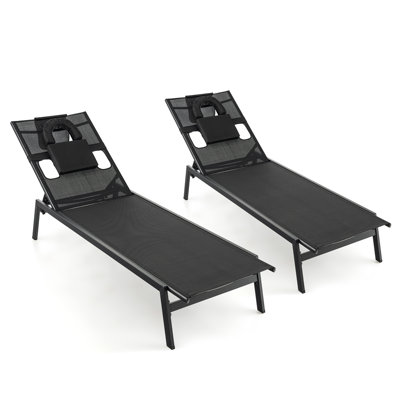 Weslee Outdoor Metal Chaise Lounge by Ebern Designs