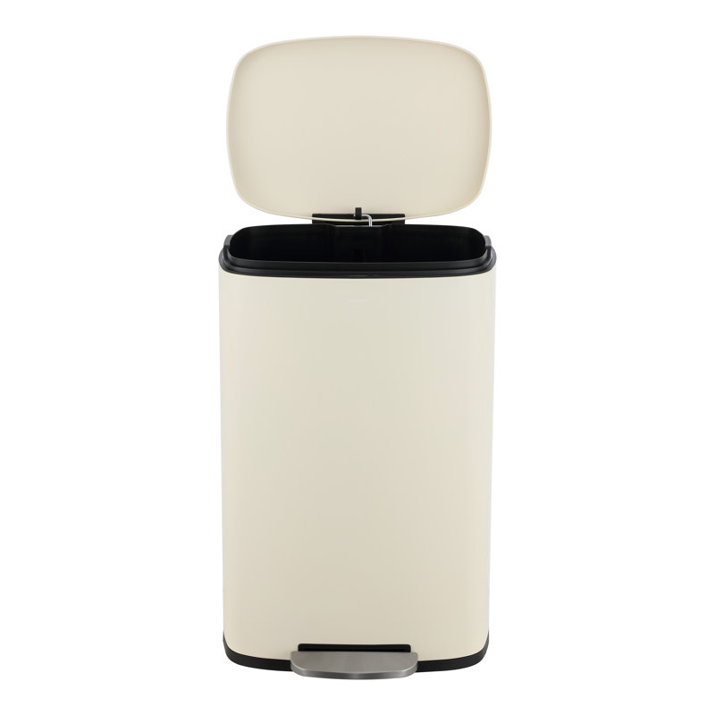 Poubelle à ouverture latérale 8 gallons Curtis, noir, Limestone Beige