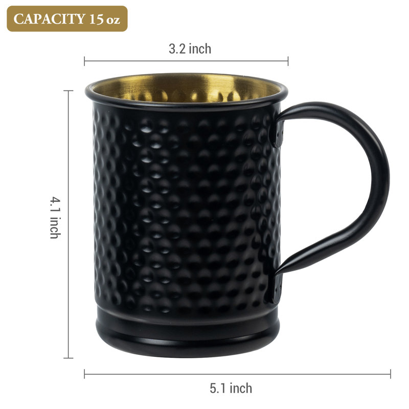 Ensemble de 2 tasses en métal martelé Moscow Mule