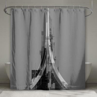 Abstract Architectural Structure Shower Curtains Extra Long