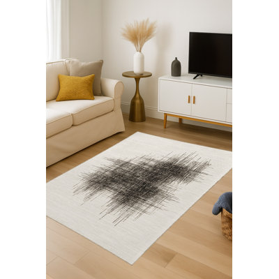 Tapis blanc tissé Mosso