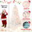 Arbre de Noël blanc 9 pi pré-éclairé avec fil mémoire - 650 lumières incandescentes chaudes, extrémités de 1930, conception à dépliage automatique, support en métal stable, arbre de Noël artificiel en PVC-687274274