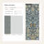 Papier peint damassé rétro floral bleu avec vignes botaniques beiges-8775333