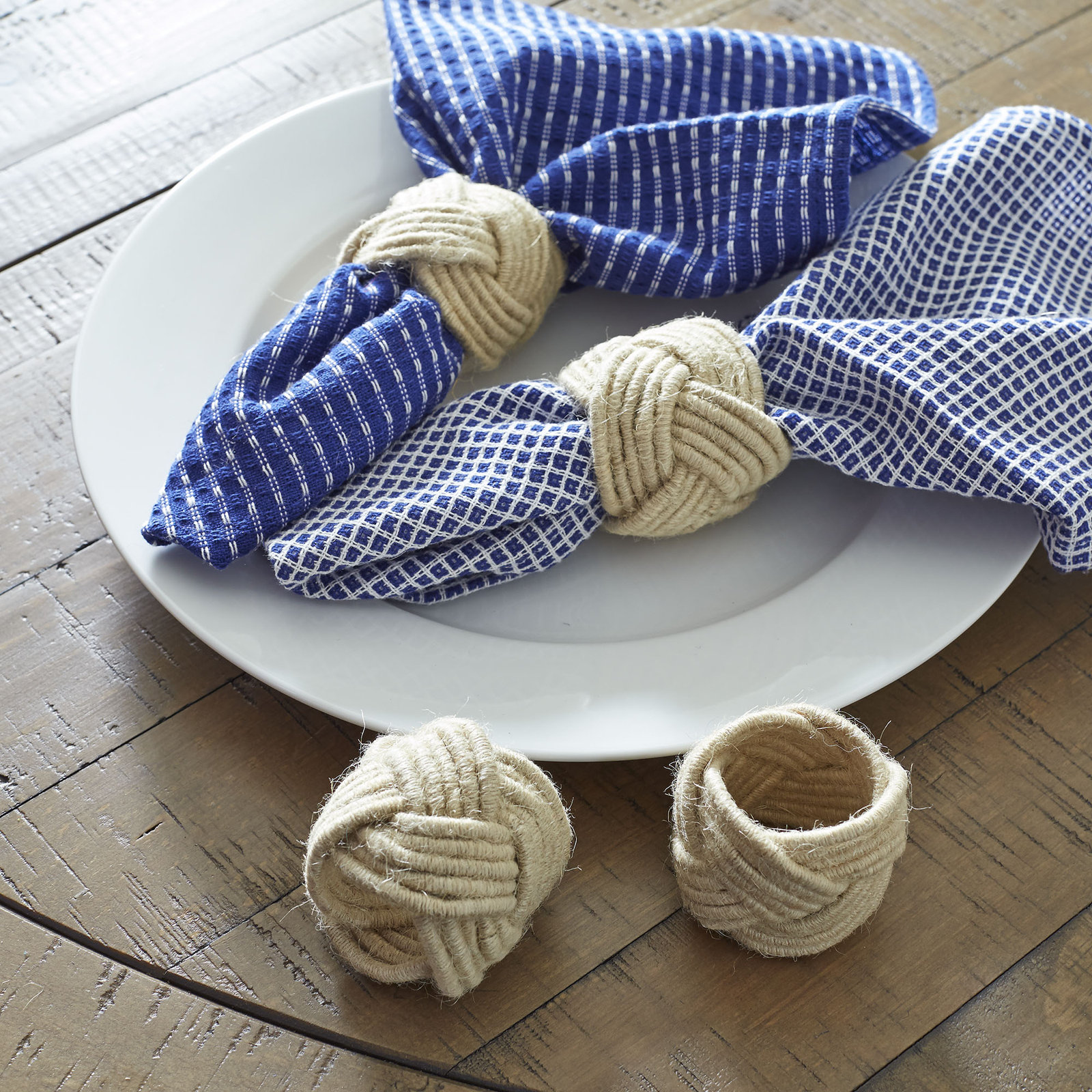 Harrietta Jute Napkin Ring, Ivory