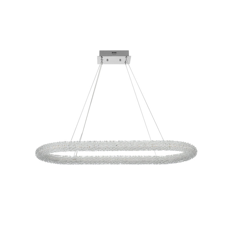 Bridgeton Dimmable LED Round / Oval Chandelier, Chrome, 2.5" H x 42" W x 18" D