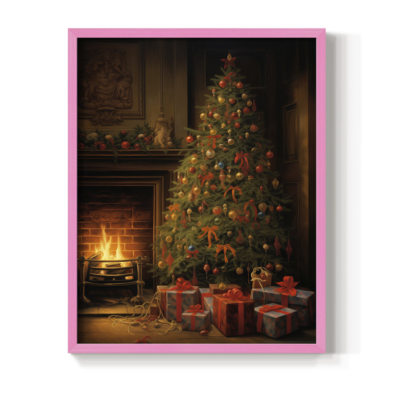 «Christmas Holiday Art», reproduction encadrée DCLV, H 15 po x l 12 po, Rose