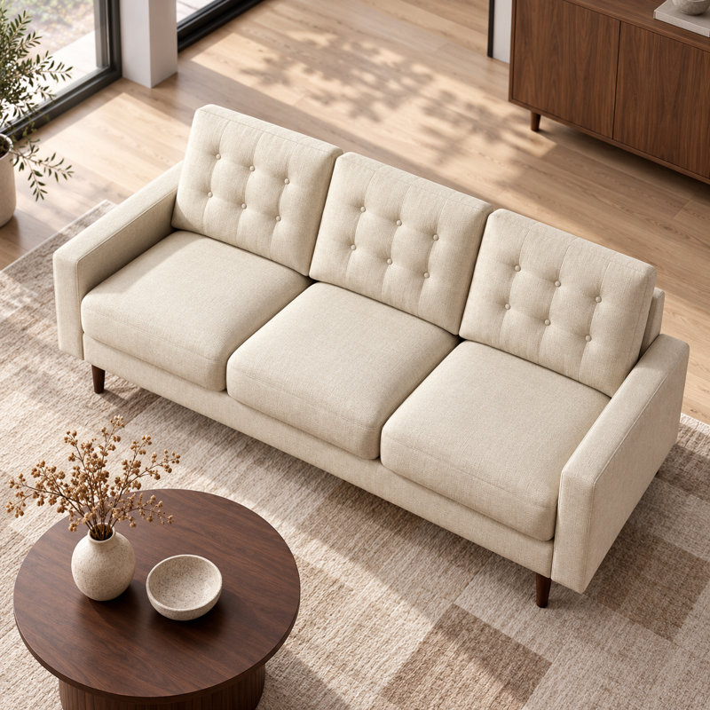 Canapé en taffetas 71,7 po Tavrenique, Beige
