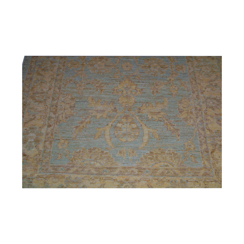 Tapis bleu / beige / brun noué à la main de haute qualité