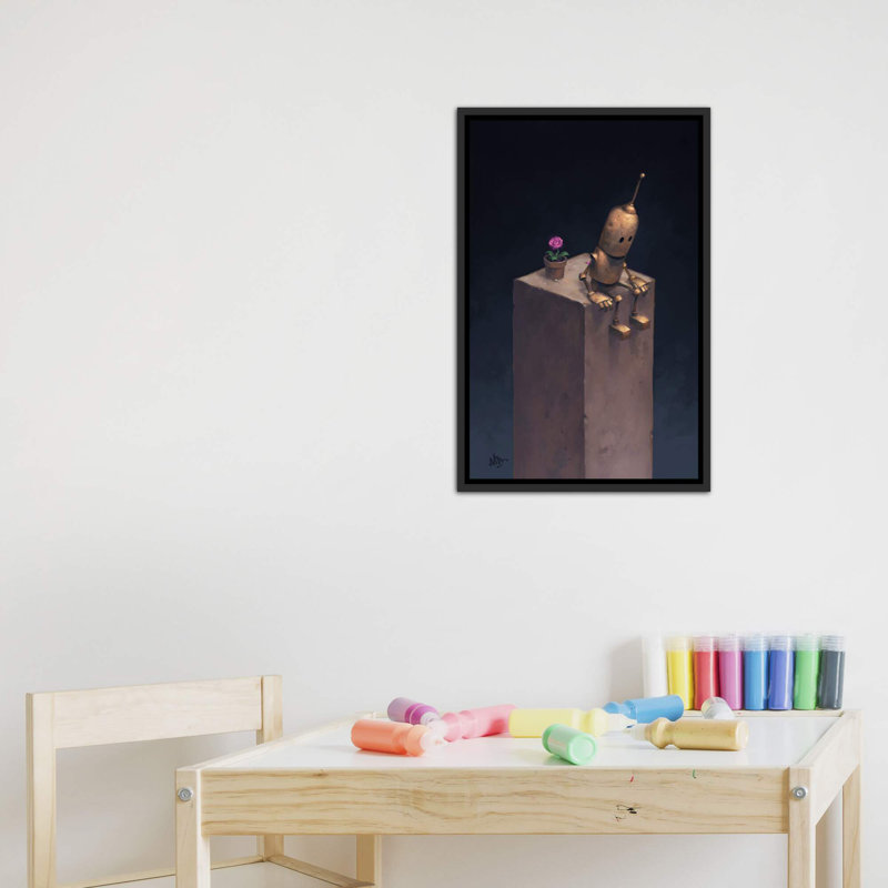 Décoration murale Royaume des enfants, H 26 po x l 18 po x 1,5 po, Toile avec cadre noir patiné