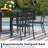 7 Pieces Outdoor Dining Set For 6, 47" Black Metal Round Outdoor Dining Table And 6 Black Metal Stackable Patio Chairs With Arm, Patio Table And Chairs Set For Lawn Garden Backyard-124236835-124236833
