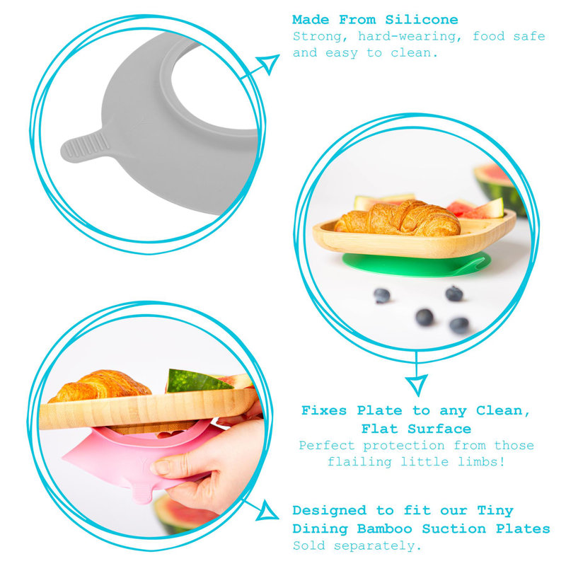 Tiny Dining Children's Bamboo Plate Suction Cup, Blue
