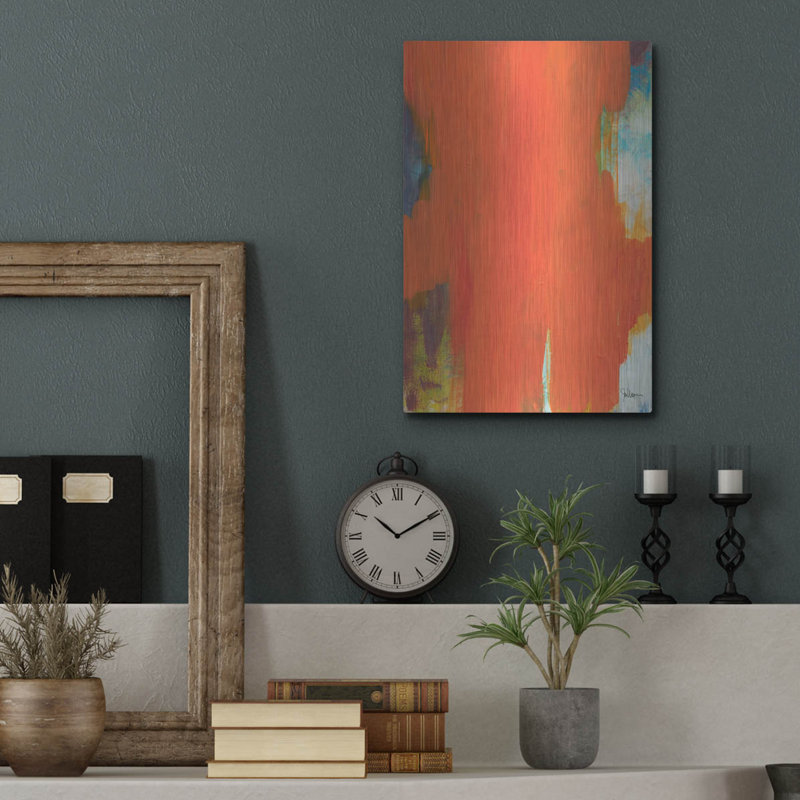 Art mural en métal «Orange Tide» par Jan Weiss Lark Manor ™, H 16 po x l 12 po
