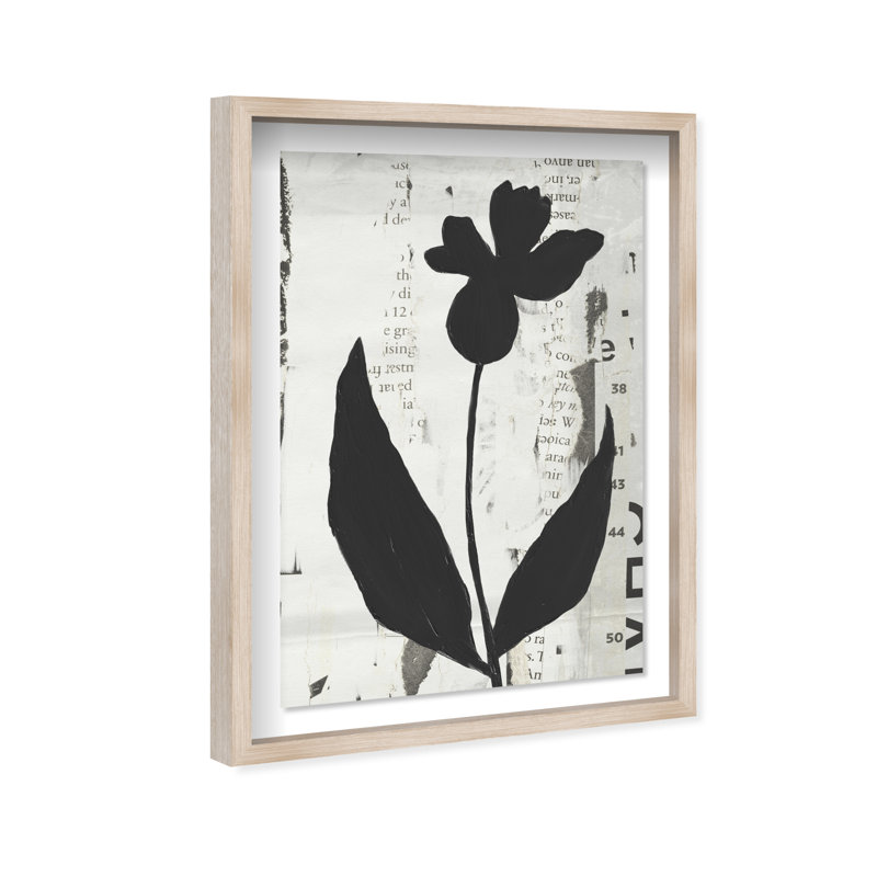 Single Orchid Print by Oliver Gal, 16.5"H x 11.5"W, Natural Oak Shadowbox