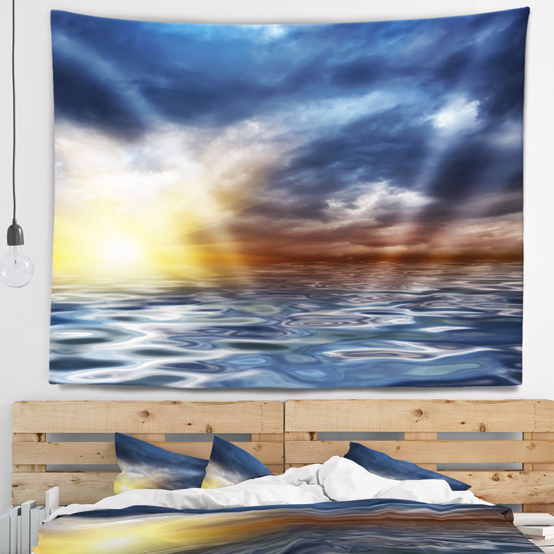 Tapisserie de soleil classique seascape incroyable viewing, H 32 po x l 39 po