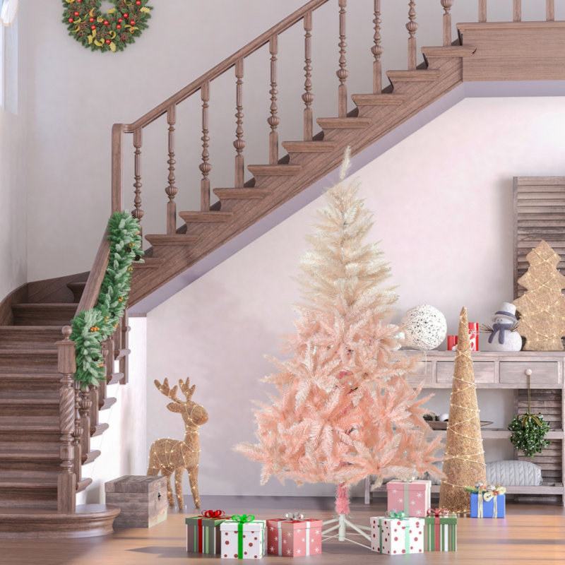 Arbre de Noël artificiel épinette avec lumières et branches réalistes, Ft