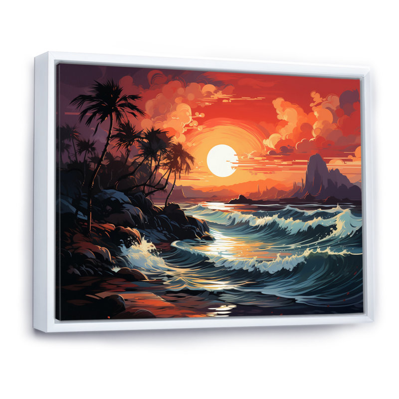 Paradis tropical II - imprimé, 12" H x 20" W, Cadre flottant blanc
