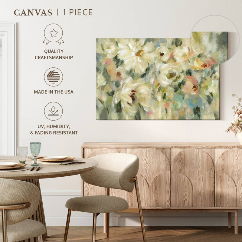 Expressif floral pâle, H 8 po x l 12 po