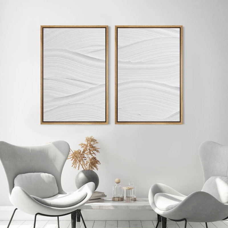 «Subtle Elegance And Soft Contours», 2 pièces sur toile, Encadré naturel, H 24 po x l 16 po