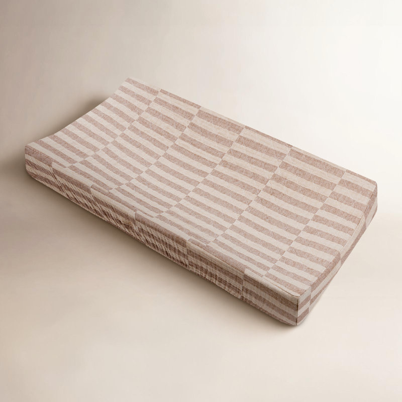 Housse de matelas à langer à rayures, Cacao
