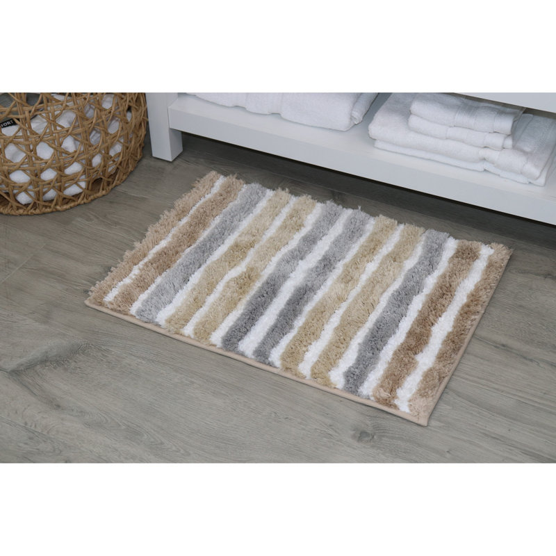 Bathroom Rugs, Extra Soft Absorbent Bath Rugs, Non-Slip, Quick Drying, Machine Washable, Plush Comfort for Bathroom Floor, Tub, Shower and Home Decor Accessories, 17x24, Linen