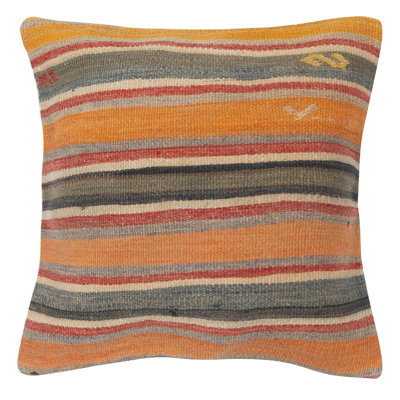 Housse de coussin kilim tissée à la main 20 po x 20 po. Taie d'oreiller rétro. Oreiller en dentelle turque. Coussin Traditional