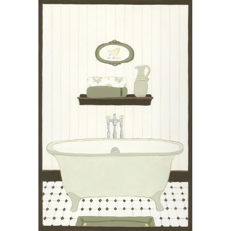 " Parisian Bath III " Painting Print, 18" H x 12" W x 1.25" D
